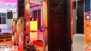 P10.42 Curved Outdoor LED Displays, Arc Corner Outdoor LED Billboards, Round Custom Digital Signages