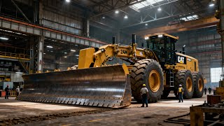 Inside CAT 24M Factory – How Caterpillar Builds the World’s Largest Motor Grader (Full Process)