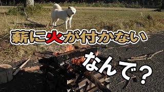 ソロキャンプで薪（広葉樹の木）を燃やす方法は？