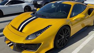 Beautiful golden yellow ferrari 488 pista "pista" is italian for
racetrack 710 hp 3.9 l twin-turbo v8 568 lb-ft 7 speed dual clutch
0-62 mph 2.85 sec 0-124 m...