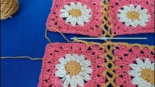 #CROCHET#COMO UNIR GRANNY SQUARE (ENREJADO)How to join Granny Square