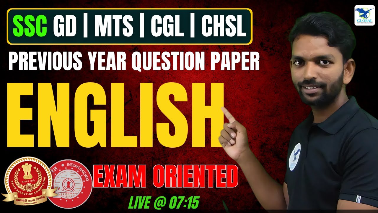 SSC GD 2026 | MTS | CGL | CHSL | RRB | ENGLISH PREVIOUS YEAY QUESTION PAPER 2025 BY: GIRISH SIR