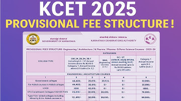 KCET 2025|FEES STRUCTURE|COMPLETE DETAILS