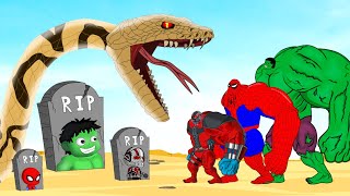 Rescue SUPERHEROES Baby HULK Family \& SPIDERMAN From GIANT PYTHON : Returning from the Dead SECRET