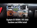 Gigabyte G5 Teardown and NVMe SSD Install