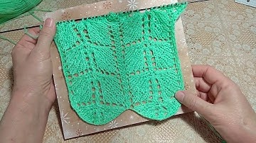 Очень красивый узор спицами ажурные листья .Мастер класс.