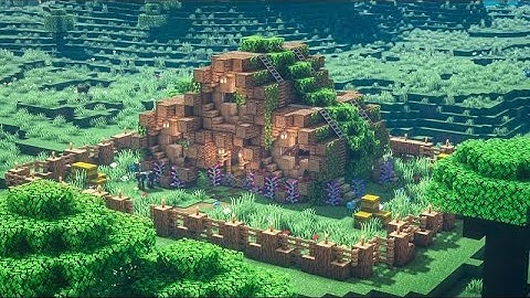 ⛏️ Minecraft Tutorial:🌲How To Build a Fallen Tree House🏡