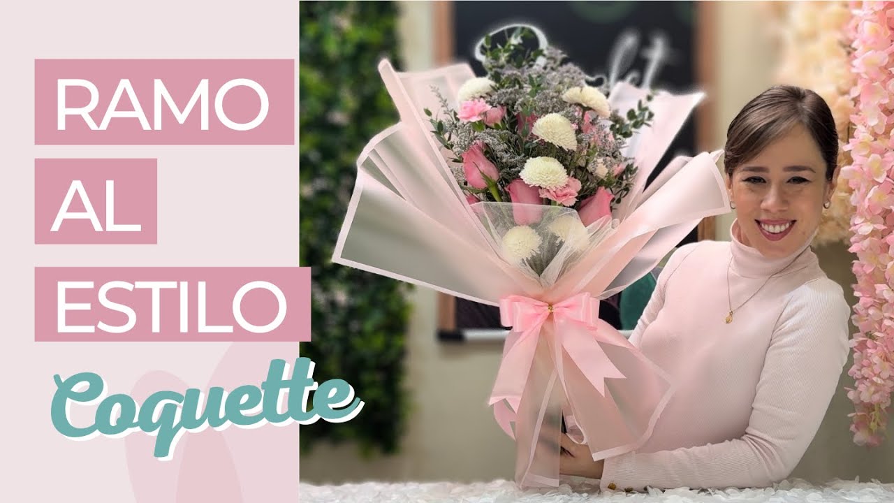 RAMO COQUETTE CON ENVOLTURA COREANA PASO A PASO 💐