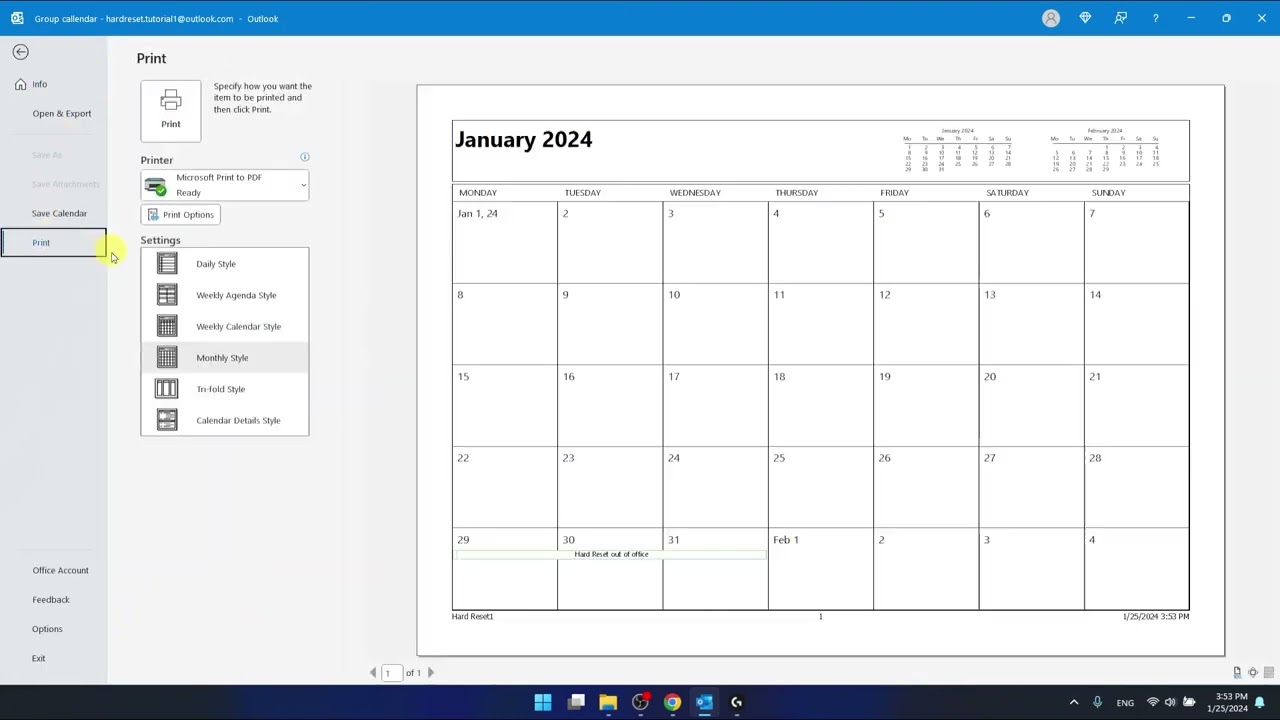 how-to-print-calendar-with-outlook-youtube
