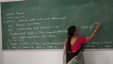 Fundamental units chapter 1 part 1 Applied Physics Kavita Agrawal GWPC Ajmer