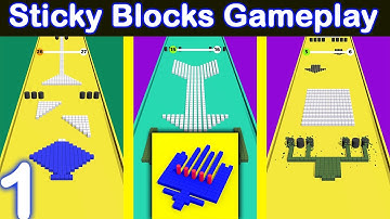 Sticky blocks - Game-play (All Levels) (IOS , Android) | MG Games