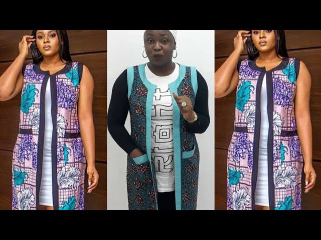 How to cut ankara kimono jacket with curved front slit, Detailed tutorial