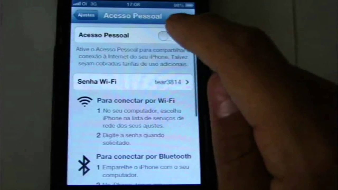 como conectar a internet do iphone 5 no pc