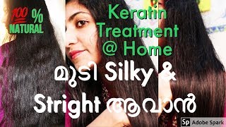 Keratin Treatment@ Home Live Result | 100% Natural | Get Silky & Straight Hair | Malayali Youtuber
