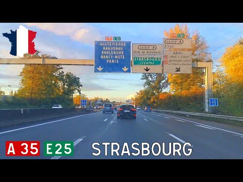 France (F): Autoroute A35 through Strasbourg