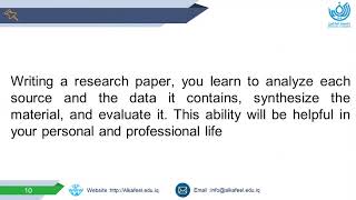 مهارات البحث العلمي (Skils of   Writing Reseach papers)