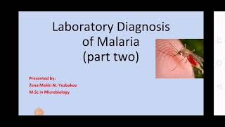 Part two laboratory diagnosis of Malaria