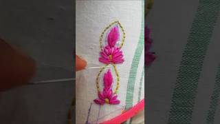 thread embroidery designs for beginners step by step tutorial #shortvideo #handbroidery