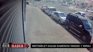 Midyatta Motosiklet Kazası Kameraya Yansıdı1 Yaralı