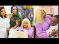 Mercy aigbe and alaafin of oyo queen ola shut down ikeja at the opening of queen aanu luxury store