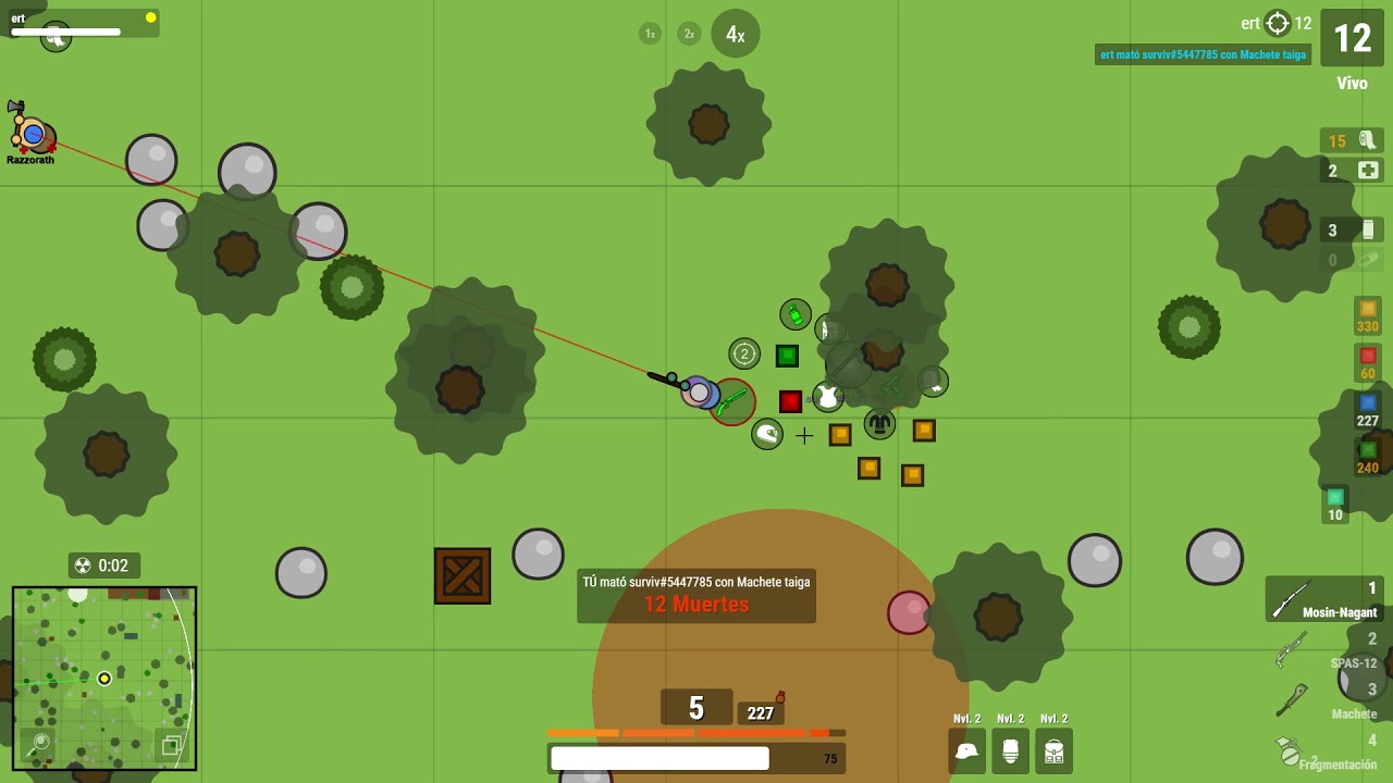 Survi surviv io 2d battle royale game 19 kills épico dale like ;D - YouTube