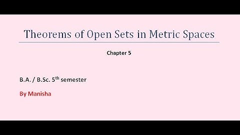 Real Analysis | Theorems of Open Sets | B.A/B.Sc. 5th semester