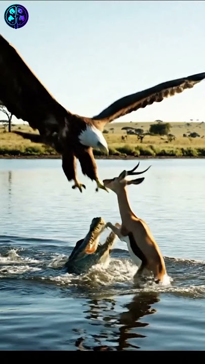 Eagle’s Shocking Rescue! 🦅 Gazelle Saved from Crocodile Attack in Serengeti Lake