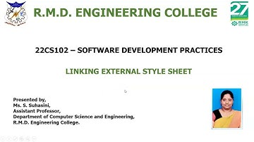 Linking External CSS |Software Development Practices| Ms. Suhasini, AP/CSE, RMDEC