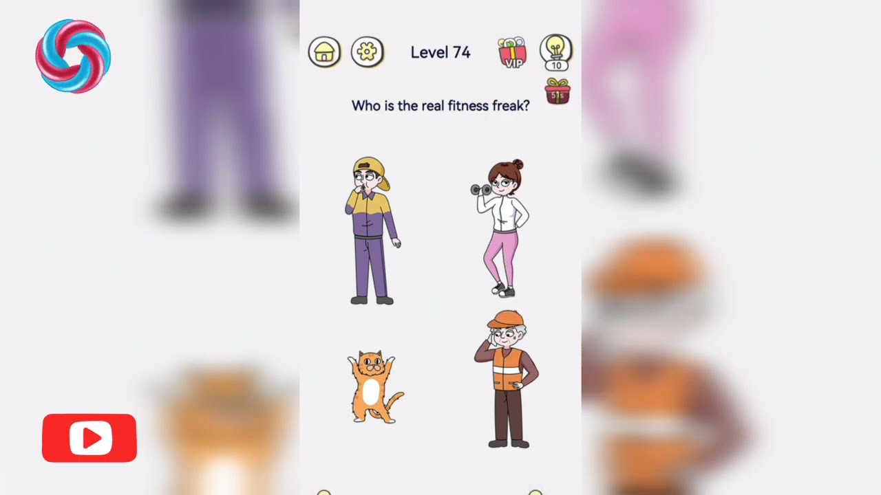 Brain Out 2 Level 74 Who is the real fitness freak? Walkthrough