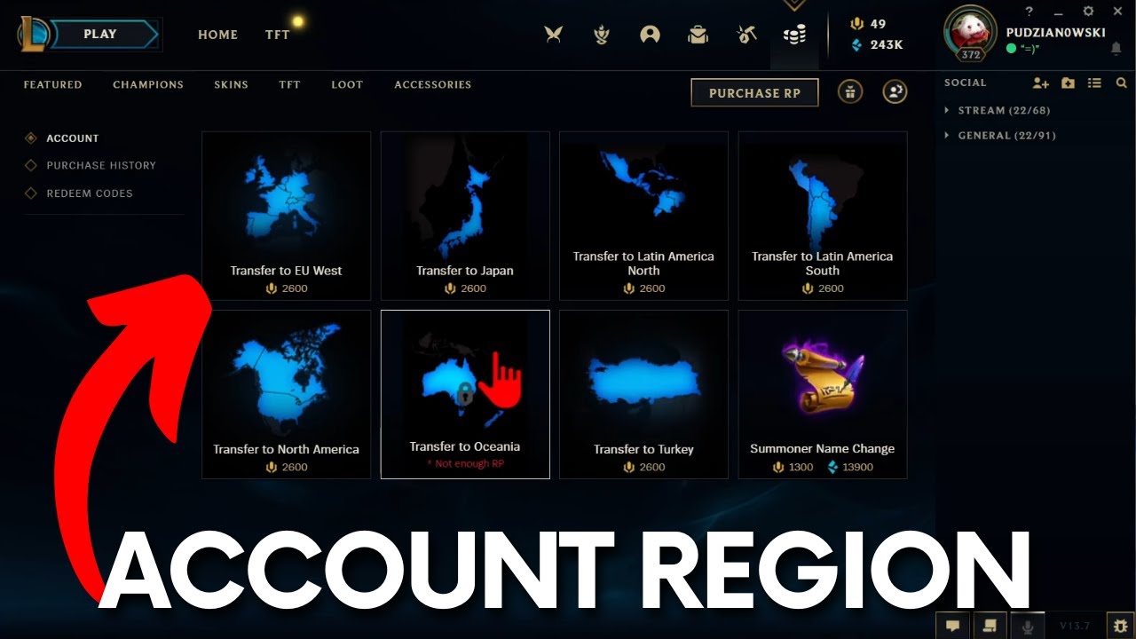 How to Change Region in League of Legends