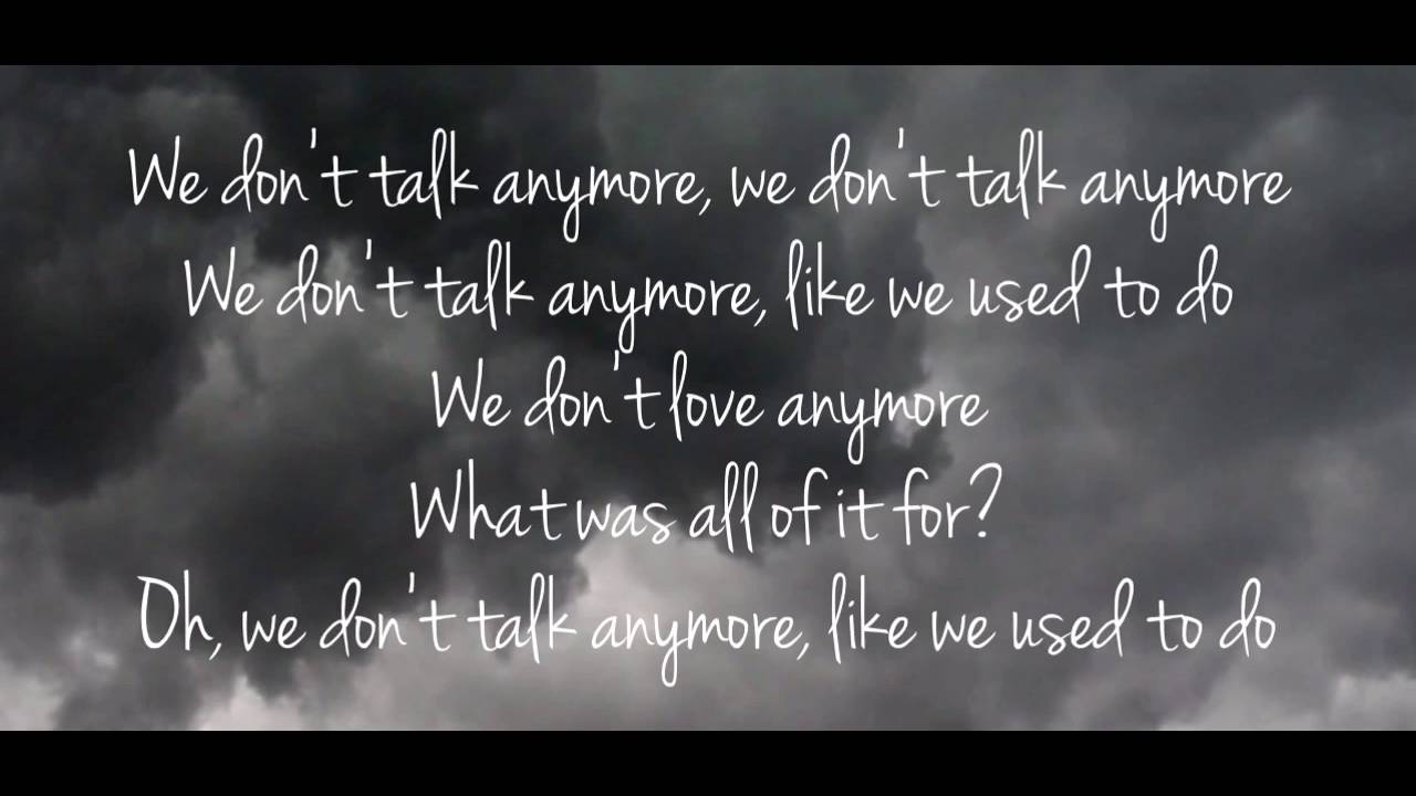 We Don T Talk Anymore Charlie Puth Ft Selena Gomez Instrumental Vocal Background Lyrics Youtube