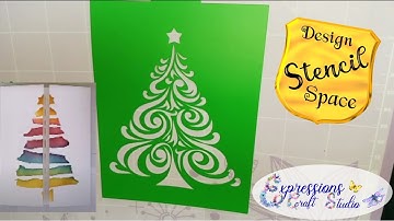 Gatefold Card - Cricut Made Stencil = Christmas Card Part 1