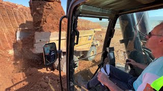 Caterpillar 385C Excavator Loading Caterpillar Dumpers & Trucks - Sotiriadis/Labrianidis Mining Work