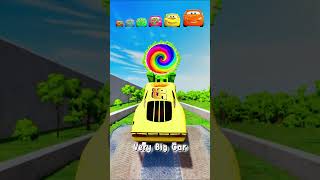 🌈Tiny Car Jump the Minecraft Creeper Portal … and GROWS to IMPOSSIBLE SIZE!🌈#shorts #beamngdrive