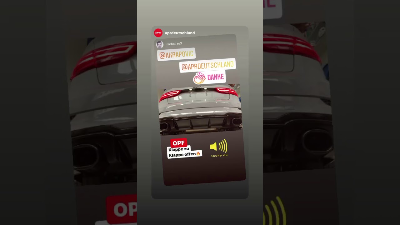 Audi RS3 OPF mit einer Akrapovic Titan Abgasanlage - YouTube