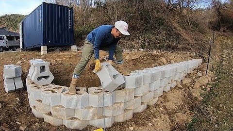 [귀농귀촌] 텃밭 축대쌓기 I 보강토블럭, 옹벽블럭, 셀프, 직장인 주말 귀촌