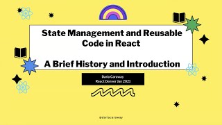 React Denver: State Management and Reusable Code in React