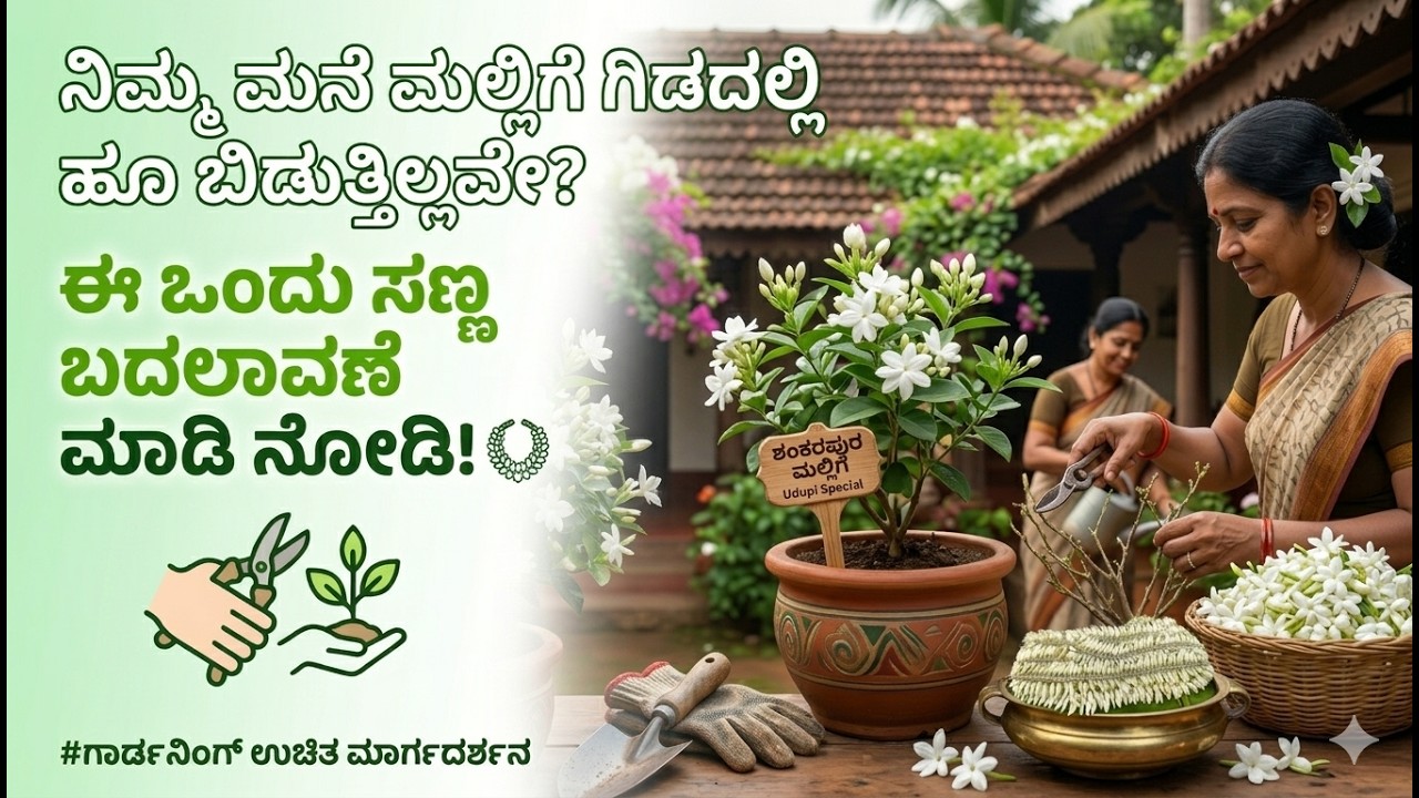 ಶಂಕರಪುರ ಮಲ್ಲಿಗೆ ಹೂ ಕಡಿಮೆನಾ? ವರ್ಷಪ್ರತಿ ಈ ಚಿಕಿತ್ಸೆ ಮಾಡಿ! #mallige #karavaliframes #ಮಲ್ಲಿಗೆ #jasmine