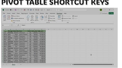 Pivot Short Keys # Pivot Table # Excel Shortcut Keys# Excel