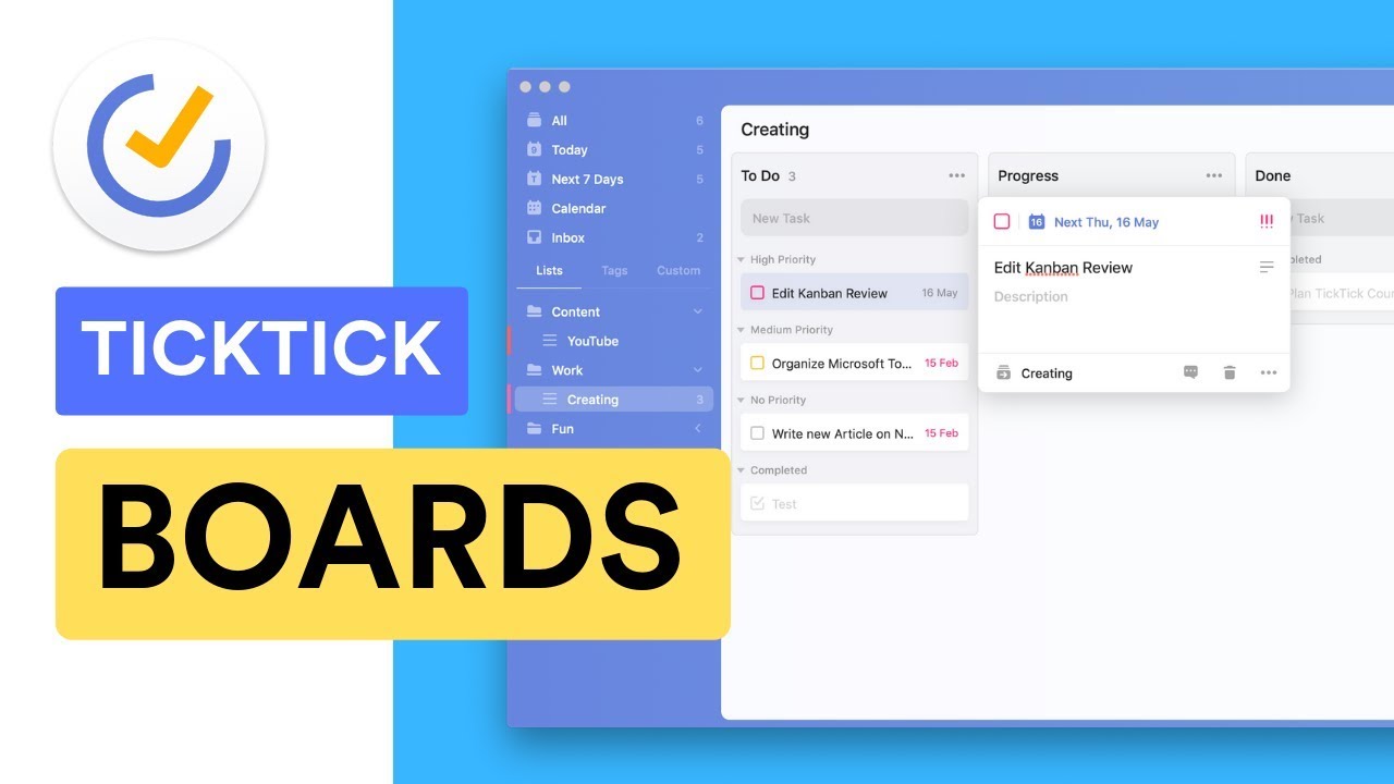 Ticktick Launch Kanban Boards Youtube