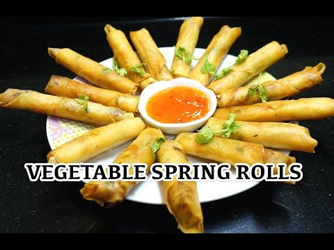 Vegetable Spring Rolls - How to make Spring Rolls - Chinese Rolls - Vegan