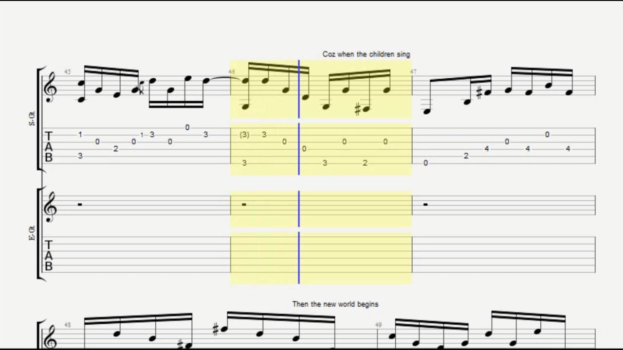 White Lion When The Children Cry Guitar Tab