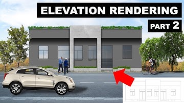 Architectural Elevation Rendering in Photoshop | Part 2 🎢🖌️💥
