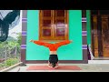 Morning Yoga Routine 🌅 Yoga Girl in Pantyhose in the Mirror | Stretching in Pantyhose | Yoga Girl