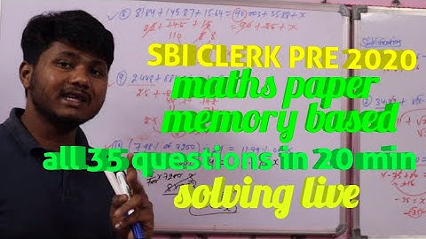 memory based paper SBI clerk solving live in 20 minutes. (22-02-2020)