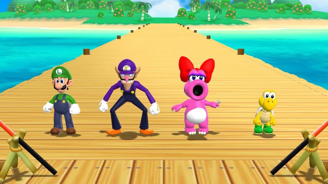 Mario Party 9 - Luigi Vs. Waluigi Vs. Birdo Vs. Koopa | Step It Up