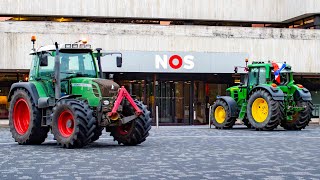 Boeren houden lawaaiprotest op Mediapark