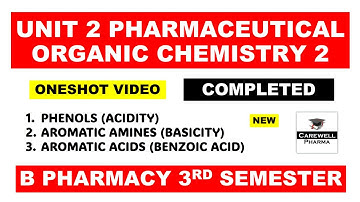 Unit 2 Poc 2 Complete | Phenols | Aromatic Amines | Aromatic acids | Carewell Pharma 3rd Semester