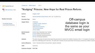 Finding a scholarly source through the MVCC library website
