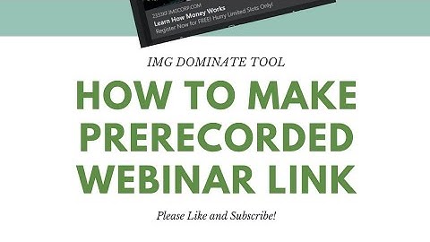 How to Make PreRecorded link (IMG Dominate Tool)